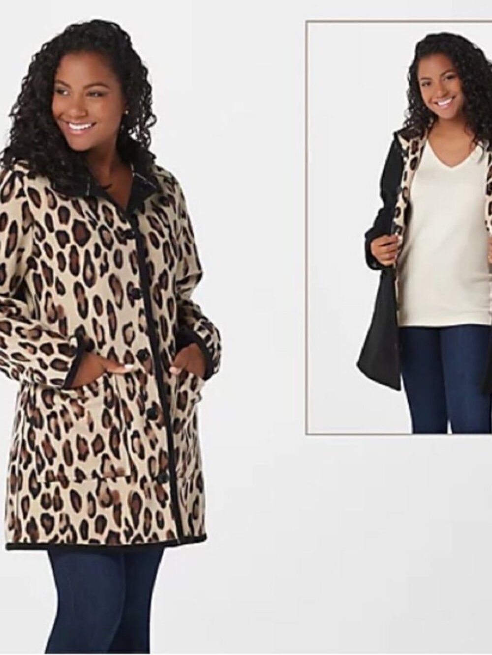 Susan Graver Weekend Reversible Sherpa & Polar Fleece Coat